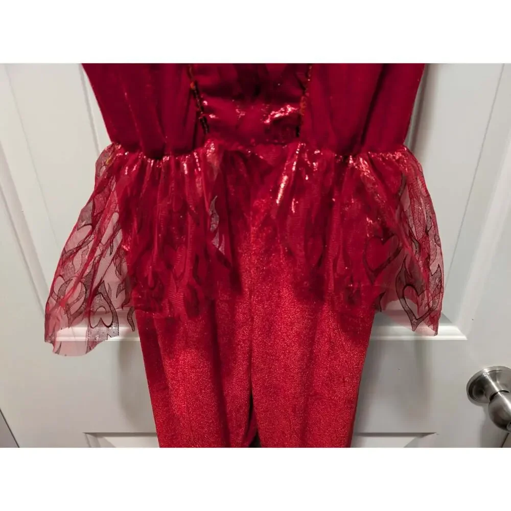 Spirit Halloween Kids Diva Devil Red Flared Jumpsuit Costume Size L